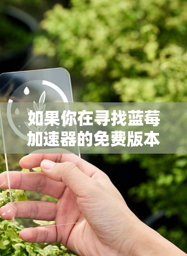 如果你在寻找蓝莓加速器的免费版本，可能需要考虑以下几种可能性