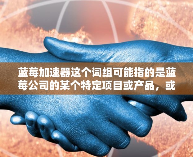 蓝莓加速器这个词组可能指的是蓝莓公司的某个特定项目或产品，或者是某个加速器服务的名称。由于蓝莓加速器并不是一个广为人知的常用术语，可能存在打字错误或是特定领域内的专用术语