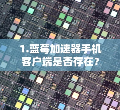 1.蓝莓加速器手机客户端是否存在？