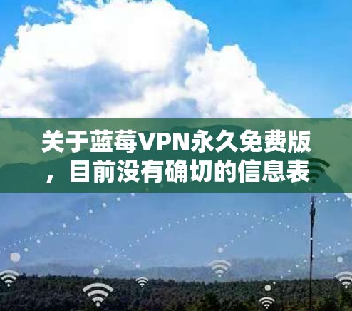 关于蓝莓VPN永久免费版，目前没有确切的信息表明有一个名为蓝莓VPN的VPN服务提供永久免费的版本。通常，VPN服务提供商会有免费试用、免费版或有限的免费服务，但永久免费可能是某些营销手法或误传